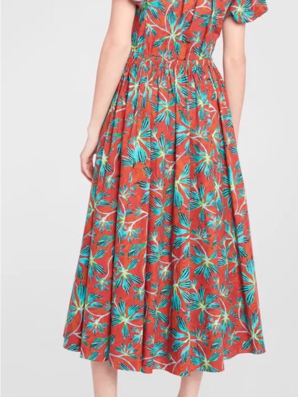 Ulla Johnson Rust Floral Midi Skirt with Teal Botanicals - Picture 2 of 10